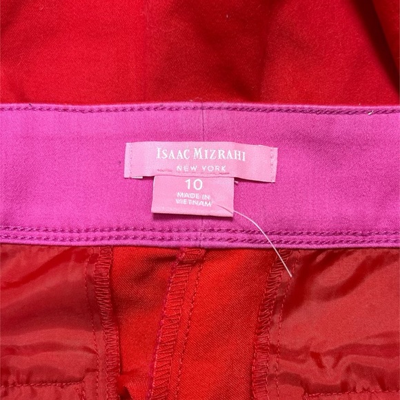 Isaac Mizrahi New York Red Scalloped High Waist Shorts Women’s 10  [299] - Picture 4 of 5